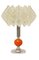 Mid-Century Table Lamp with Orange Ceramic Ball and Lotus Shade 1