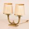 French Gilt Bronze Table Lamps with Original Shades by Genet Et Michon, 1930s, Set of 2 4