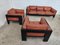 Bastiano Sofa and Armchairs in Leather by Afra & Tobia Scarpa for Gavina, 1970s, Set of 3 2