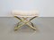 Tabouret Regency X Vintage en Laiton, 1970s 3