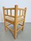 Vintage Brutalist Natural Oak Rush Corner Chair, 1960s, Set of 2, Image 5