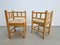 Vintage Brutalist Natural Oak Rush Corner Chair, 1960s, Set of 2 4