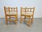 Vintage Brutalist Natural Oak Rush Corner Chair, 1960s, Set of 2 1