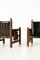 Brutalist Oak and Faux Leather Chairs in the Style of Charles Dudouyt, 1950s, Set of 2, Image 4