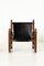 Brutalist Oak and Faux Leather Chairs in the Style of Charles Dudouyt, 1950s, Set of 2 5