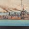 Charles John De Lacy, illustrazioni di nave da guerra, fine XIX secolo o inizio XX secolo, dipinti ad olio su tavola, set di 2, Immagine 13