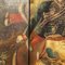 Paravent Victorien Peint à l'Huile avec Motif de Bataille, 1890s 11
