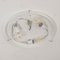 Large Ceiling Light in Satin White Murano Glass with Satin Leaves Decoration, 1980s 10