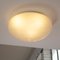 Large Ceiling Light in Satin White Murano Glass with Satin Leaves Decoration, 1980s 6