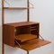 Teak Wall Unit with Secretaire Desk Cabinet and Shelves by Poul Cadovius for Cado, Denmark, 1960s 12