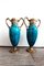 Sevres Vasen aus Bronze mit grün & blau glasiertem Fayence, 2er Set 6