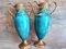 Sevres Vasen aus Bronze mit grün & blau glasiertem Fayence, 2er Set 2