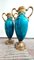 Sevres Vasen aus Bronze mit grün & blau glasiertem Fayence, 2er Set 7