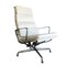 Chaise de Bureau Softpad Ea 222 / Ea 124 en Cuir Blanc par Eames pour Vitra 1