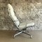 White Leather Softpad Ea 222 / Ea 124 Desk Chair by Eames for Vitra, Image 2