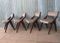 French Modernist Dining Chairs with Compass Frames, 1950s, Set of 4 7