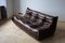 Vintage Brown Leather 3-Seater Togo Sofa by Michel Ducaroy for Ligne Roset 1