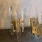 Italian Glass and Brass Wall Sconces by Gaetano Sciolari, 1970s, Set of 2, Image 3