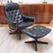 Lounge Swivel Chair with Footrest from Göte Möbel, Sweden, 1970s, Set of 2 3