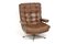 Swivel Leather Scandinavian Armchair, 1970s 1