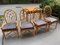 Mid-Century Dining Table and Armchairs in Bamboo and Leather, 1970, Set of 5 5