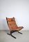 Fauteuil Siesta en Cuir Marron Cognac par Ingmar Relling pour Westnofa, 1960s 2