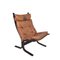 Fauteuil Siesta en Cuir Marron Cognac par Ingmar Relling pour Westnofa, 1960s 1