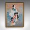 Vintage Japanese Framed Geisha Print, 1950s 2
