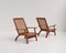 French Mahogany and Cane Armchairs, 1950s, Set of 2 8