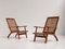 French Mahogany and Cane Armchairs, 1950s, Set of 2 7