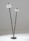 Vintage Italian Floor Lamp in Black Steel, Brass and Opaline Glass, 1950s 1