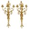 Large Louis XVI Three-Light Candle Sconces with Rams' Heads, 19th Century, Set of 2 1