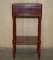 Anglo-Japanese Red Lacquer Sewing Table with Famboo Legs and Fitted Interior 11