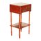 Anglo-Japanese Red Lacquer Sewing Table with Famboo Legs and Fitted Interior 1