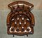 Chesterfield Directors Chair in Brown Leather, 1930s 9