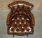 Chesterfield Directors Chair in Brown Leather, 1930s, Image 9