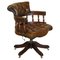 Chesterfield Directors Chair in Brown Leather, 1930s, Image 1