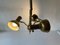 Lámpara colgante triple de latón de Hillebrand, Germany, años 70, Imagen 4