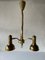 Brass Triple Spot Pendant Lamp from Hillebrand, Germany, 1970s 2