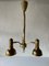 Brass Triple Spot Pendant Lamp from Hillebrand, Germany, 1970s, Image 2