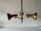 Brass Triple Spot Pendant Lamp from Hillebrand, Germany, 1970s 7
