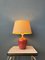 Terracota Table Lamp with Beige Textile Shade, 1970s 6