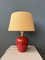 Terracota Table Lamp with Beige Textile Shade, 1970s 5