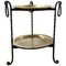 French Wrought Iron Side Table with Removable Copper Trays, 1960s 1