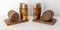 Beech and Copper Barrel Bookends, France, 1940s, Set of 2 6