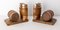 Beech and Copper Barrel Bookends, France, 1940s, Set of 2, Image 6