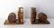 Beech and Copper Barrel Bookends, France, 1940s, Set of 2 2