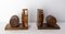 Beech and Copper Barrel Bookends, France, 1940s, Set of 2, Image 2