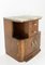 French Art Deco Side Table or Nightstand Table Burled Walnut Top Marble, C. 1930 3