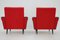 Leatherette and Red Fabric Armchairs, Czechoslovakia, 1970s, Set of 2, Image 6